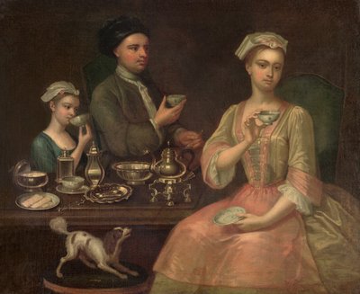 A Family of Three at Tea by Richard Collins